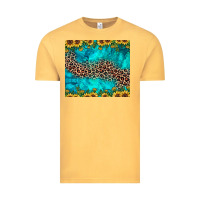 Vintage Mustard leopard turquoise sunflower Vintage Tee - JahusDesignShop