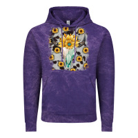 Cloud Purple cowhide sunflower gemstone bull skull Vintage Hoodie - JahusDesignShop