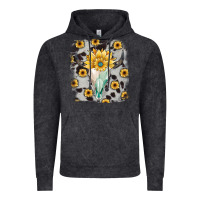 Vintage Black cowhide sunflower gemstone bull skull Vintage Hoodie - JahusDesignShop
