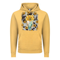 Vintage Mustard cowhide sunflower gemstone bull skull Vintage Hoodie - JahusDesignShop