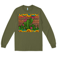 Army Green sunflowers turquoise serape cactus tumbler Long Sleeve Tee - Artiststas