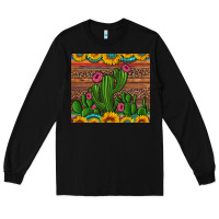 Black sunflowers turquoise serape cactus tumbler Long Sleeve Tee - Artiststas