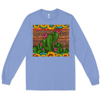 Colony Blue sunflowers turquoise serape cactus tumbler Long Sleeve Tee - Artiststas