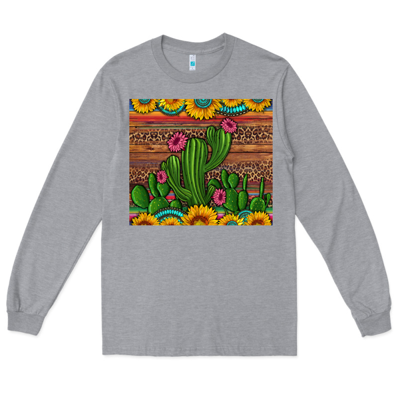 Sunflowers Turquoise Serape Cactus Tumbler Long Sleeve Tee by Artiststas | Teevron