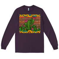 Plum sunflowers turquoise serape cactus tumbler Long Sleeve Tee - Artiststas