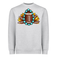 Heather Grey football gemstone sunflower Heavyweight Sweatshirt - JahusDesignShop