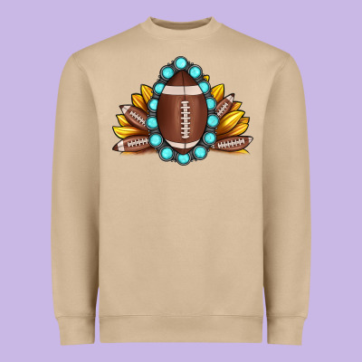 Football Gemstone Sunflower Heavyweight Sweatshirt Designed By Jahusdesignshop