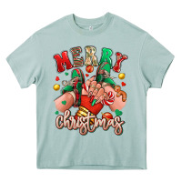 Arona Merry Christmas Caucasian girl sneakers Heavy Core Tee - RanaPortraitStore