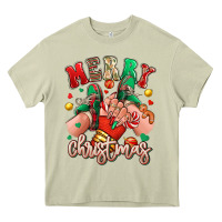 Mossy Merry Christmas Caucasian girl sneakers Heavy Core Tee - RanaPortraitStore