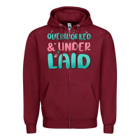 Burgundy overworked underlaid Zipper Hoodie - MaliasSmallBusiness