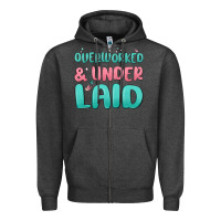 Charcoal Heather overworked underlaid Zipper Hoodie - MaliasSmallBusiness