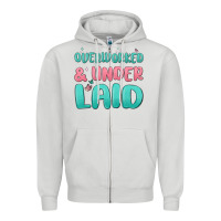 Dove Grey overworked underlaid Zipper Hoodie - MaliasSmallBusiness