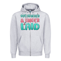 Heather Grey overworked underlaid Zipper Hoodie - MaliasSmallBusiness