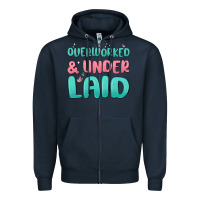 Navy overworked underlaid Zipper Hoodie - MaliasSmallBusiness