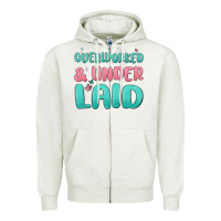 Oatmeal Heather overworked underlaid Zipper Hoodie - MaliasSmallBusiness