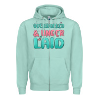 Seafoam overworked underlaid Zipper Hoodie - MaliasSmallBusiness