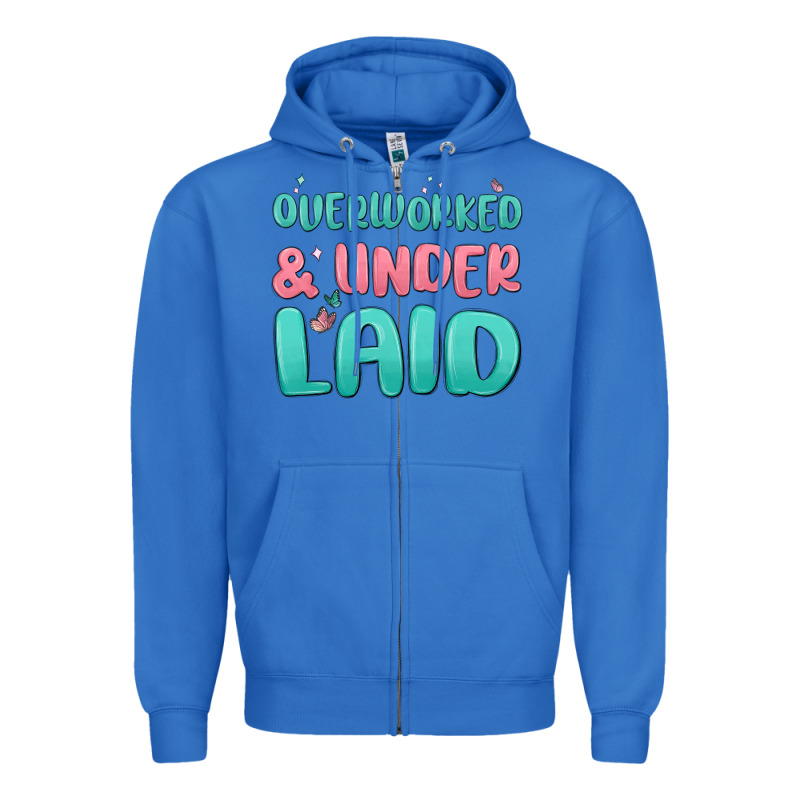 Overworked Underlaid Zipper Hoodie by MaliasSmallBusiness | Teevron