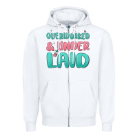 White overworked underlaid Zipper Hoodie - MaliasSmallBusiness