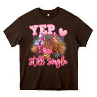 Chocolate Brown Yep still single heels and sneakers afro girl Heavy Core Tee - RanaPortraitStore