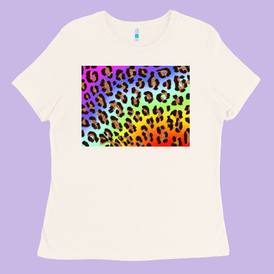 Leopard Background Rainbow 3200x2400 Ladies Tee Designed By Adodesignshop