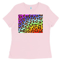 Bubblegum Pink leopard background rainbow 3200x2400 Ladies Tee - AdoDesignShop
