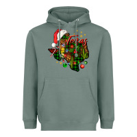 Sage Christmas Western Texas Map Heavyweight Hoodie - BundleAndBundleShop