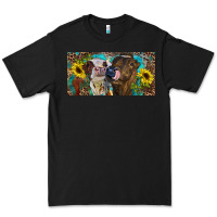 Black Heifers With Sunflowers And Leopard Premium Tee - RanaPortraitStore