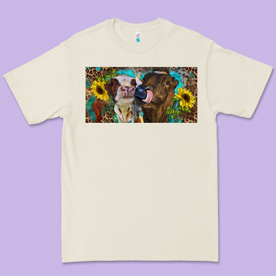 Premium Tee Heifers With Sunflowers And Leopard