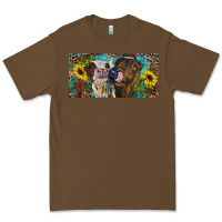 Cacao Heifers With Sunflowers And Leopard Premium Tee - RanaPortraitStore