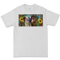 Dove Grey Heifers With Sunflowers And Leopard Premium Tee - RanaPortraitStore