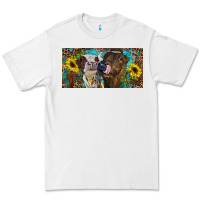 White Heifers With Sunflowers And Leopard Premium Tee - RanaPortraitStore