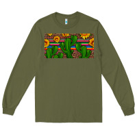 Army Green sunflowers and cactus license plate Long Sleeve Tee - Artiststas