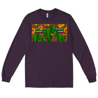 Plum sunflowers and cactus license plate Long Sleeve Tee - Artiststas
