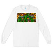 White sunflowers and cactus license plate Long Sleeve Tee - Artiststas