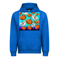 Cobalt halloween pumpkins with ghosts Urban Hoodie - TumblerDesignByShophia