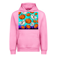 Fuchsia Pink halloween pumpkins with ghosts Urban Hoodie - TumblerDesignByShophia