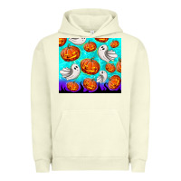 Pigment Pistachio halloween pumpkins with ghosts Urban Hoodie - TumblerDesignByShophia