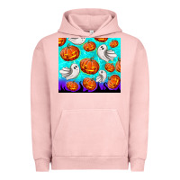 Pigment Salmon halloween pumpkins with ghosts Urban Hoodie - TumblerDesignByShophia