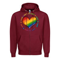 Burgundy love is love Zipper Hoodie - MaliasSmallBusiness
