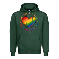 Sports Green love is love Zipper Hoodie - MaliasSmallBusiness