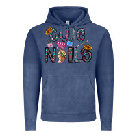Vintage Denim cute nails Vintage Hoodie - CowhideDigitalArt