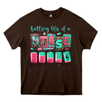 Chocolate Brown battery life of a nurse Heavy Core Tee - RanaPortraitStore