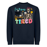 Navy im trying but im very tired Heavyweight Sweatshirt - Artiststas
