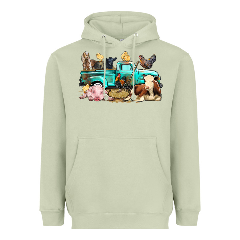Farm Animals Truck Heavyweight Hoodie by BundleAndBundleShop | Teevron