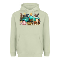 Matcha Farm Animals Truck Heavyweight Hoodie - BundleAndBundleShop