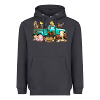Smoke Farm Animals Truck Heavyweight Hoodie - BundleAndBundleShop