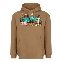 Toasted Coconut Farm Animals Truck Heavyweight Hoodie - BundleAndBundleShop