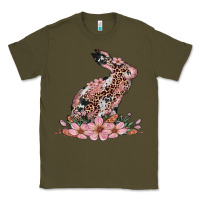 Army Green bunny with blossom flower Classic Tee - Artiststas