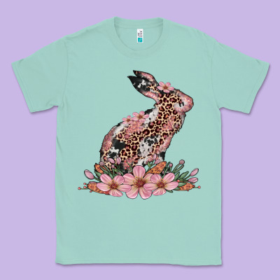 Bunny With Blossom Flower Classic Tee Designed By Artiststas
