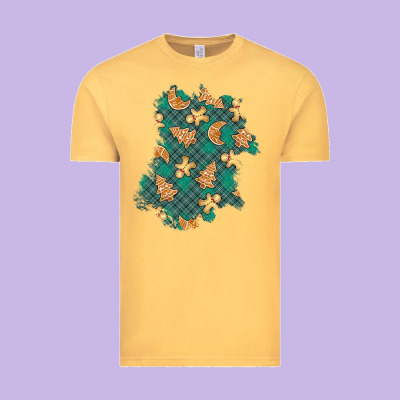 Christmas Gingerbread Cookies Patch Vintage Tee Designed By Bundleandbundleshop